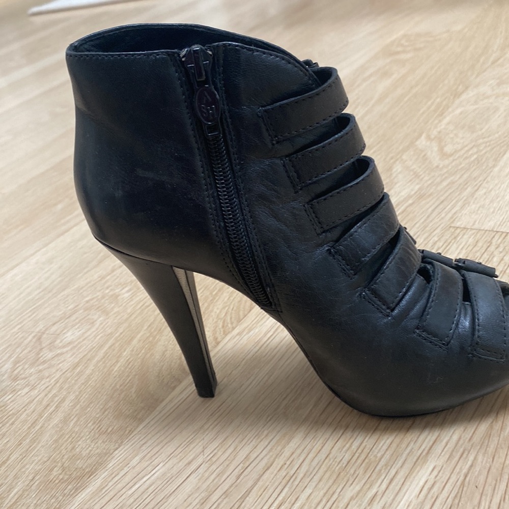 Barely Worn Ash Open Toe Buckle Bootie - image 2